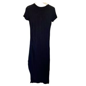 Stateside Black Supima Cotton Short Sleeve Maxi Dress Sz S